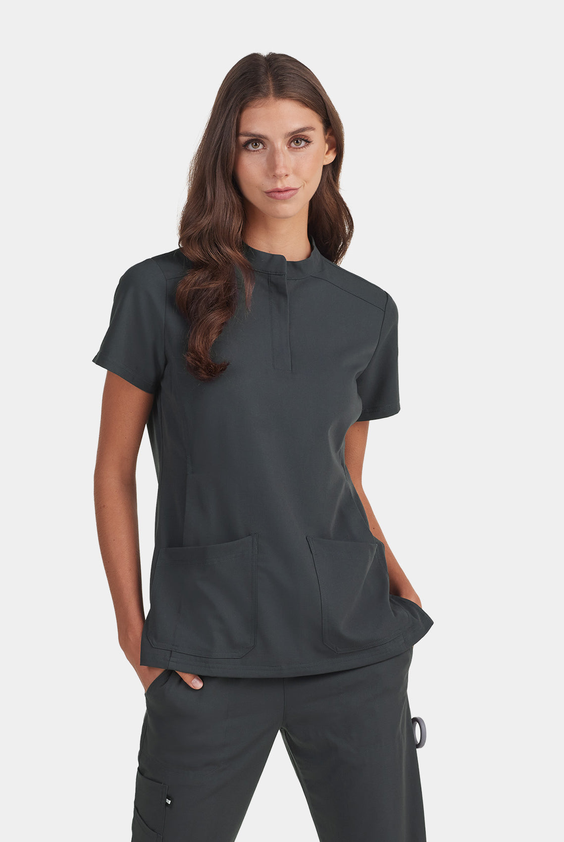 Koi Next Gen Driven Scrub Top - Charcoal