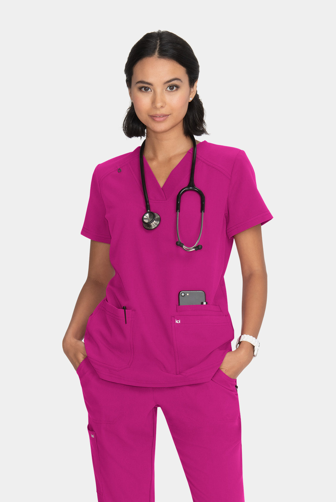 Koi Next Gen Hustle And Heart Scrub Top- Azaela pink