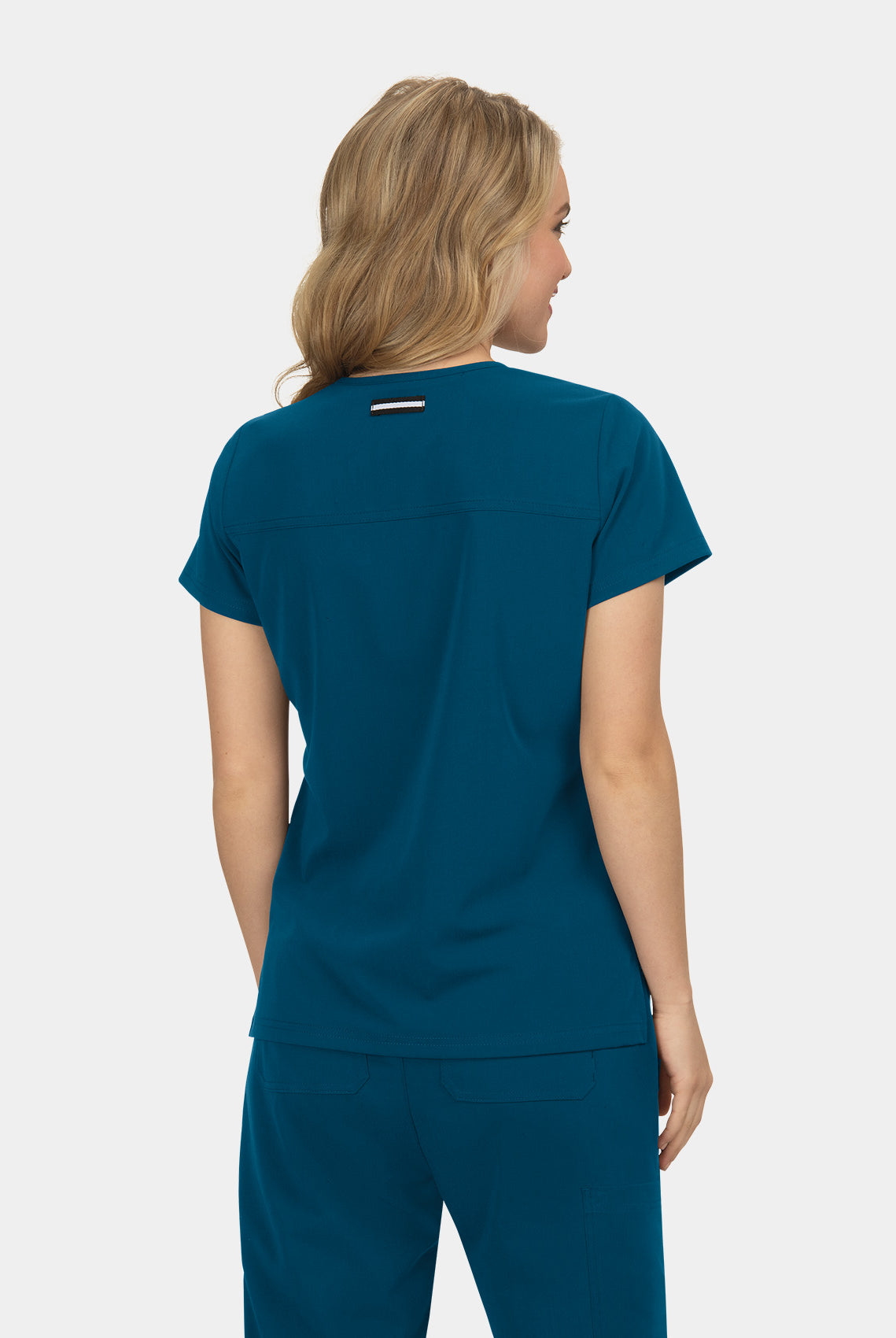Koi Next Gen Hustle And Heart Scrub Top- Caribbean- Back