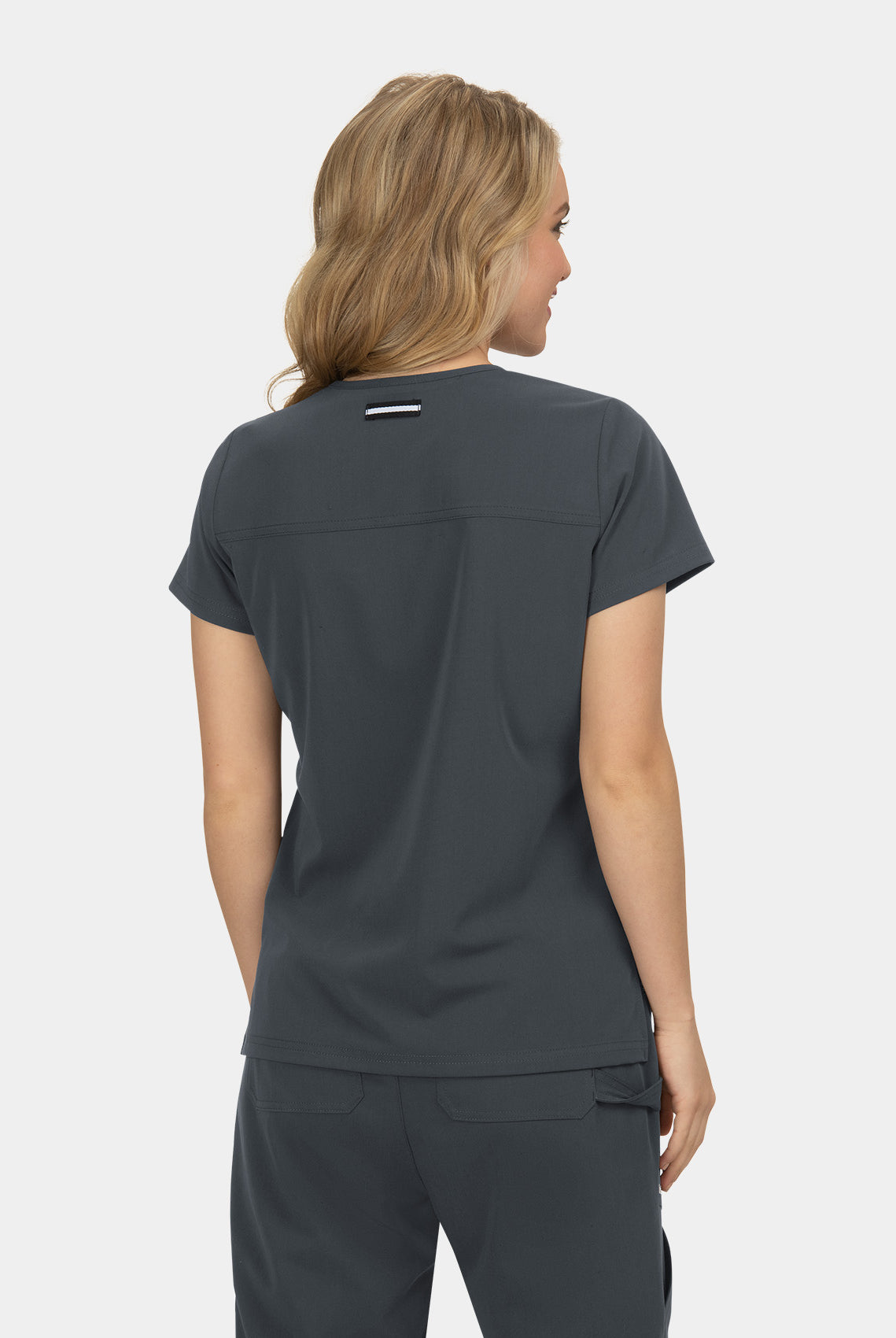 Koi Next Gen Hustle And Heart Scrub Top- Charcoal- Back