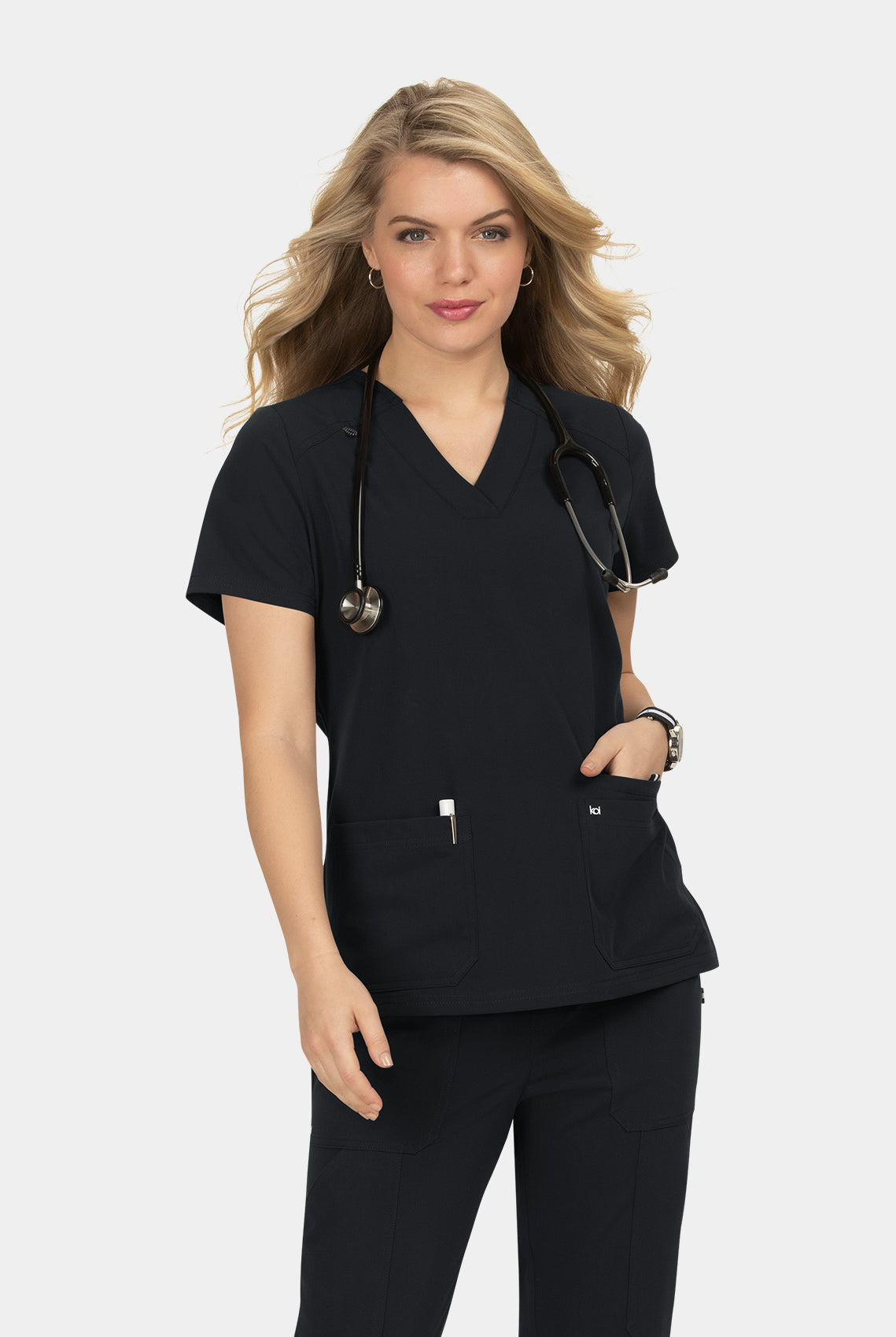 Koi Next Gen Hustle And Heart Scrub Top- Black