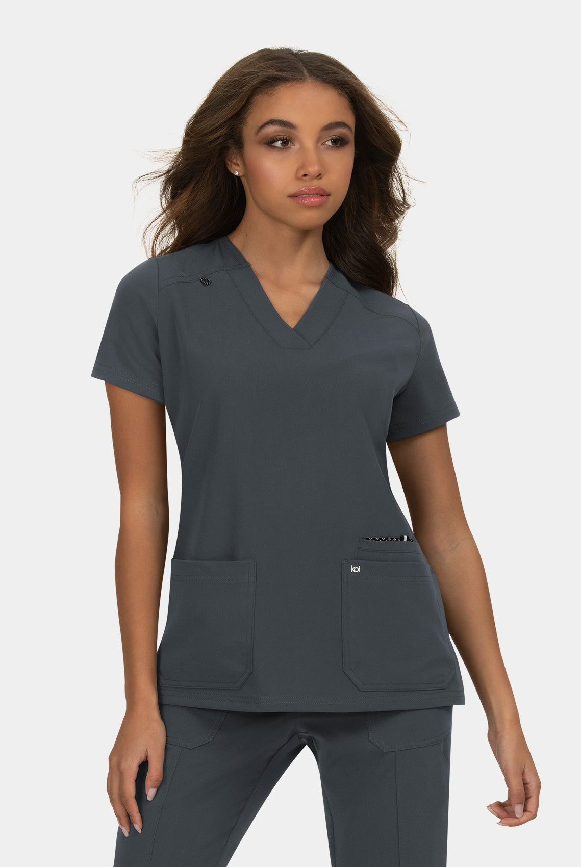 Koi Next Gen Hustle And Heart Scrub Top-Charcoal