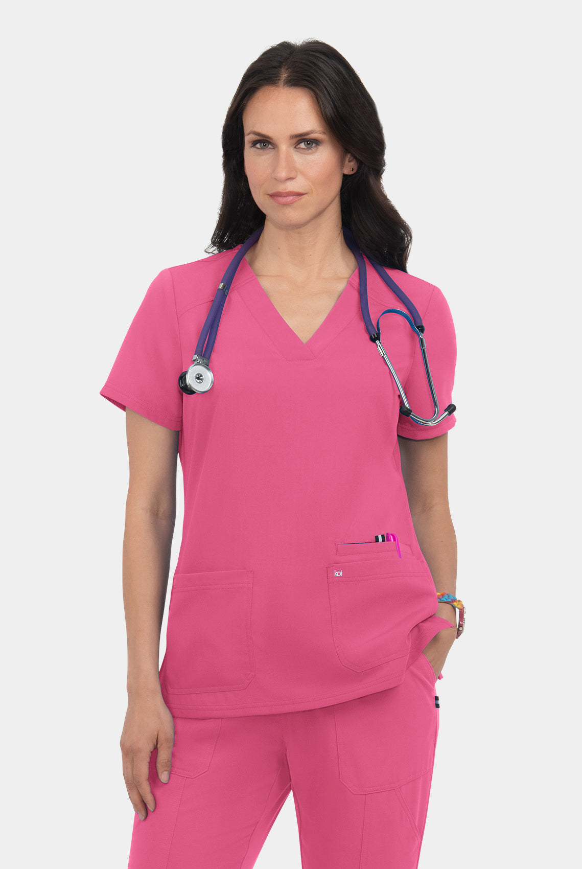 Koi Next Gen Hustle And Heart Scrub Top- Geranium