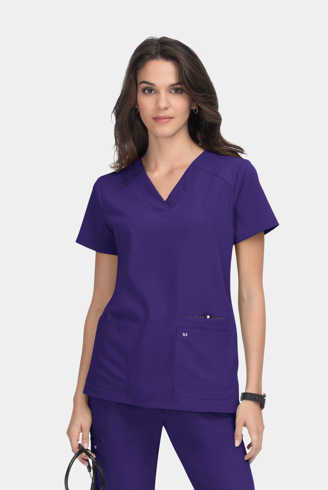Koi Next Gen Hustle And Heart Scrub Top- Grape
