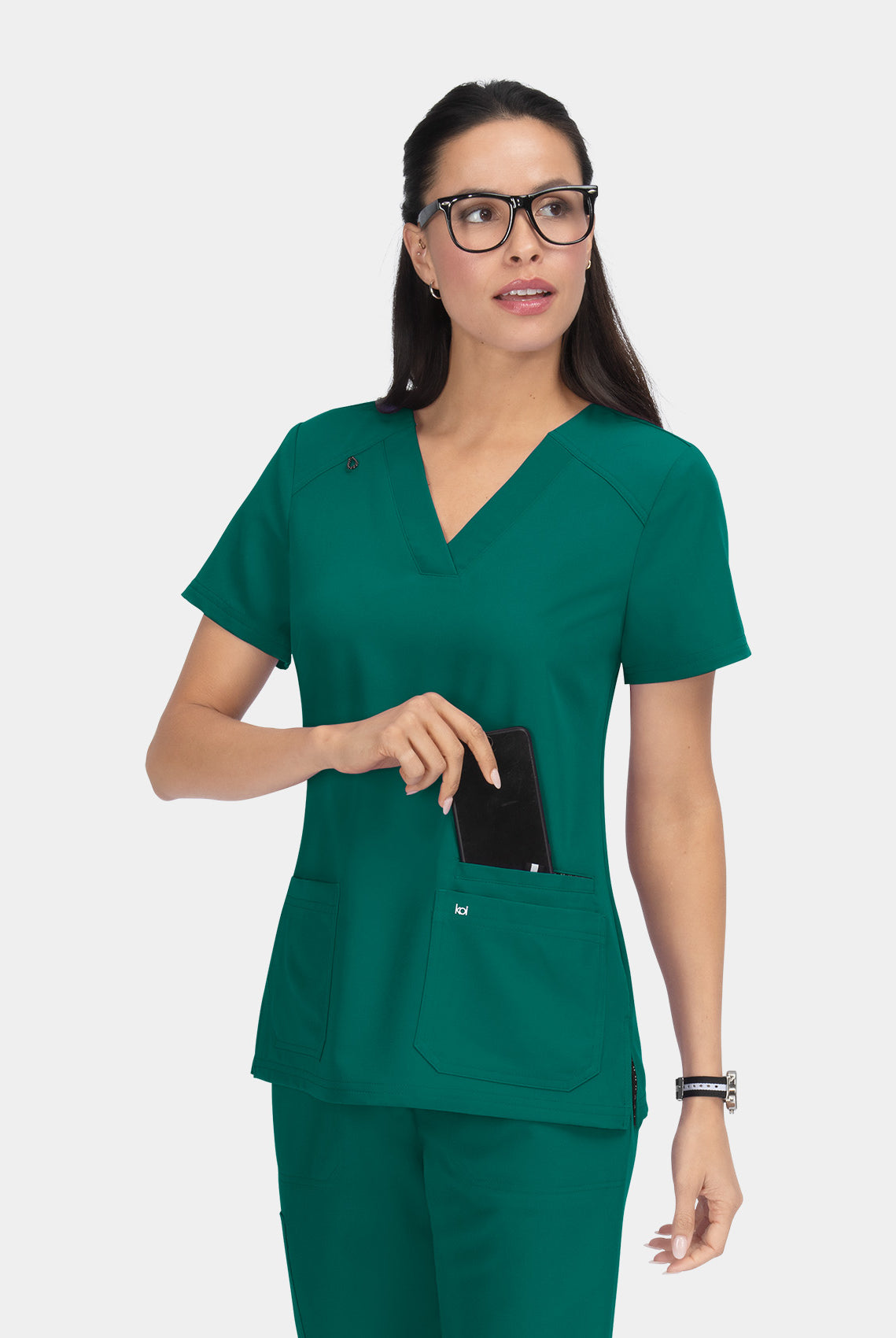 Koi Next Gen Hustle And Heart Scrub Top- Hunter