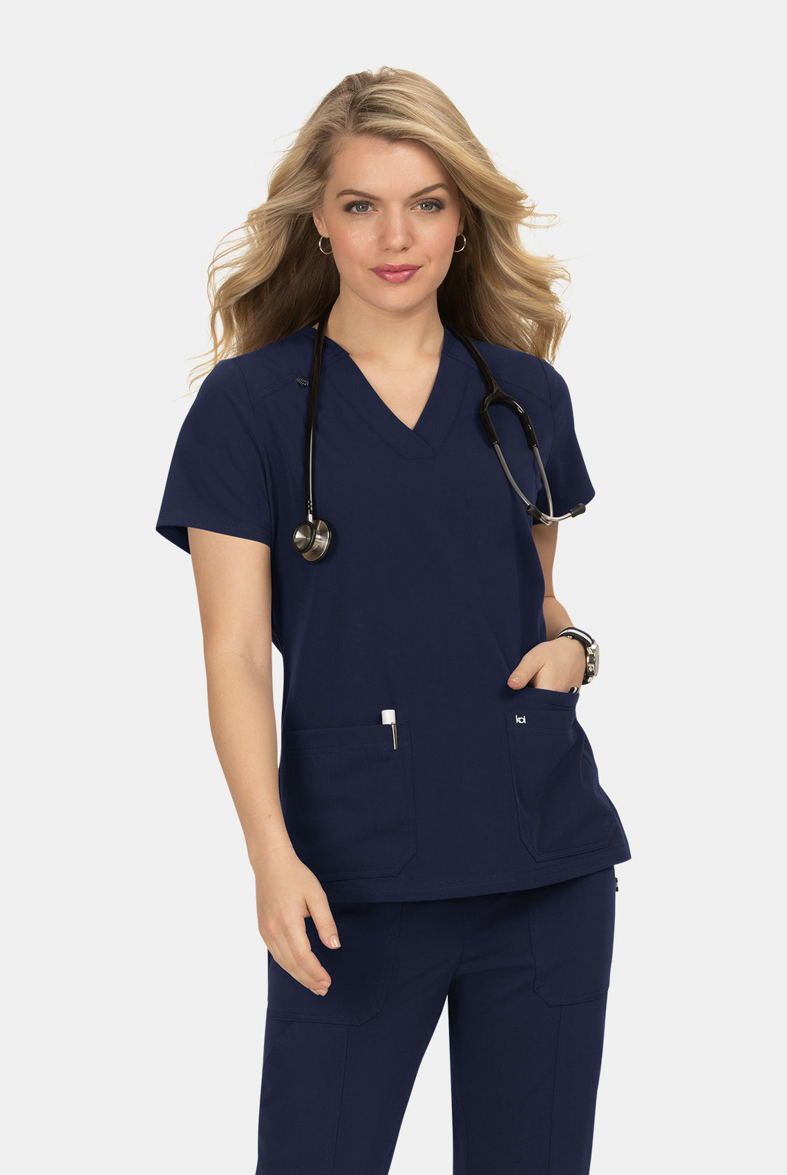 Koi Next Gen Hustle And Heart Scrub Top- Navy