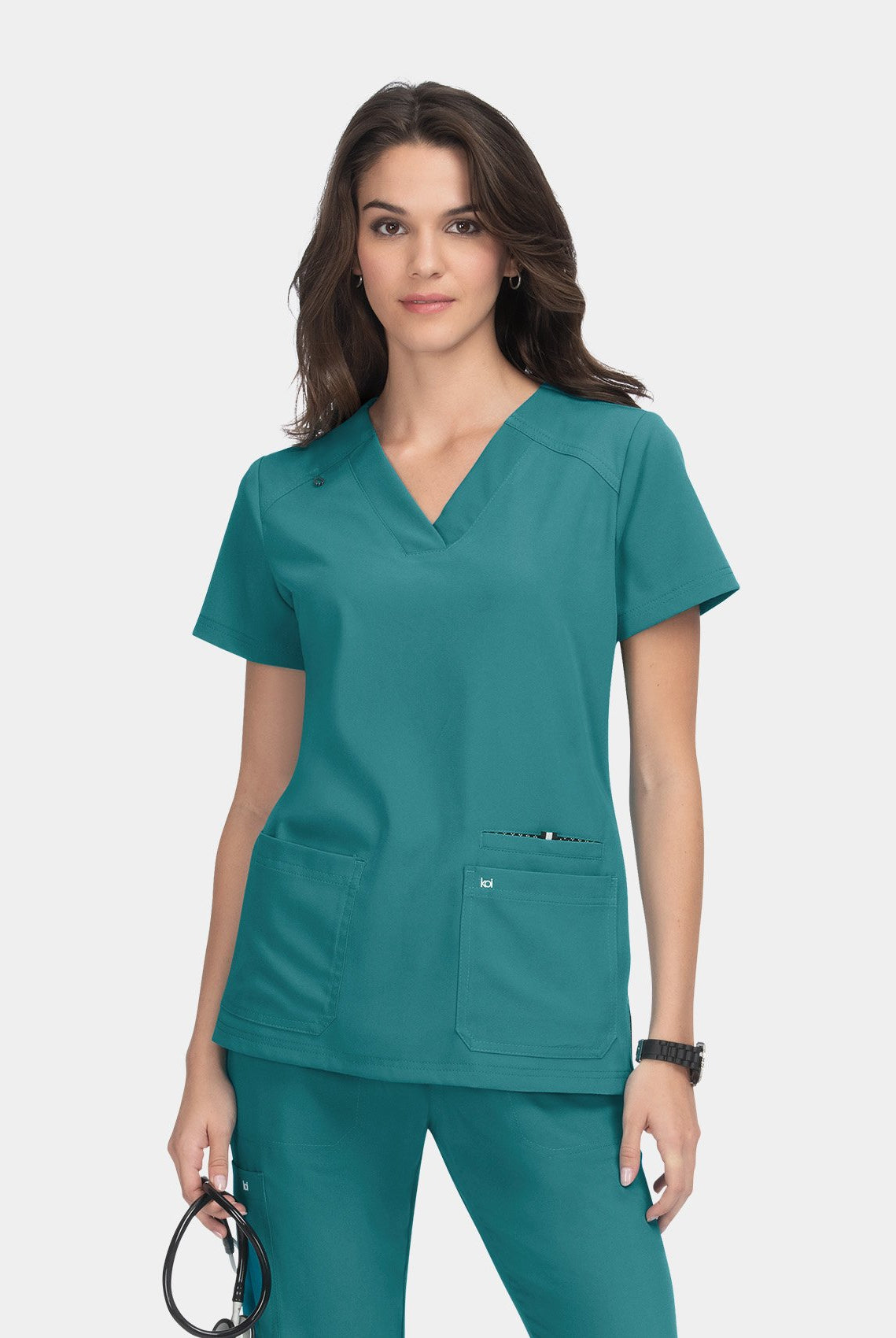 Koi Next Gen Hustle And Heart Scrub Top- Teal