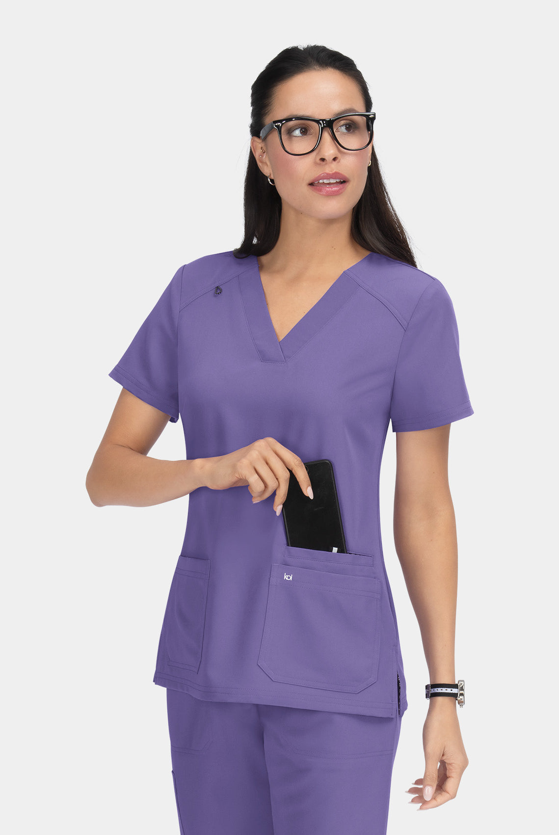 Koi Next Gen Hustle And Heart Scrub Top-Wisteria