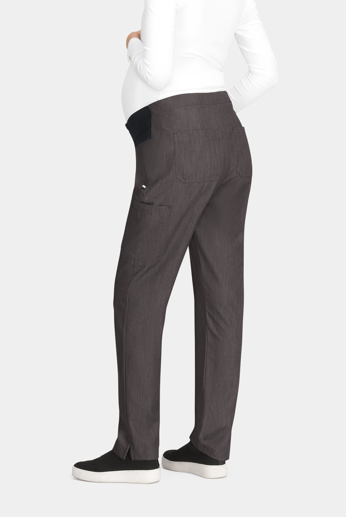 Koi Next Gen On The Move Maternity Scrub Trousers - Heather Grey - Back