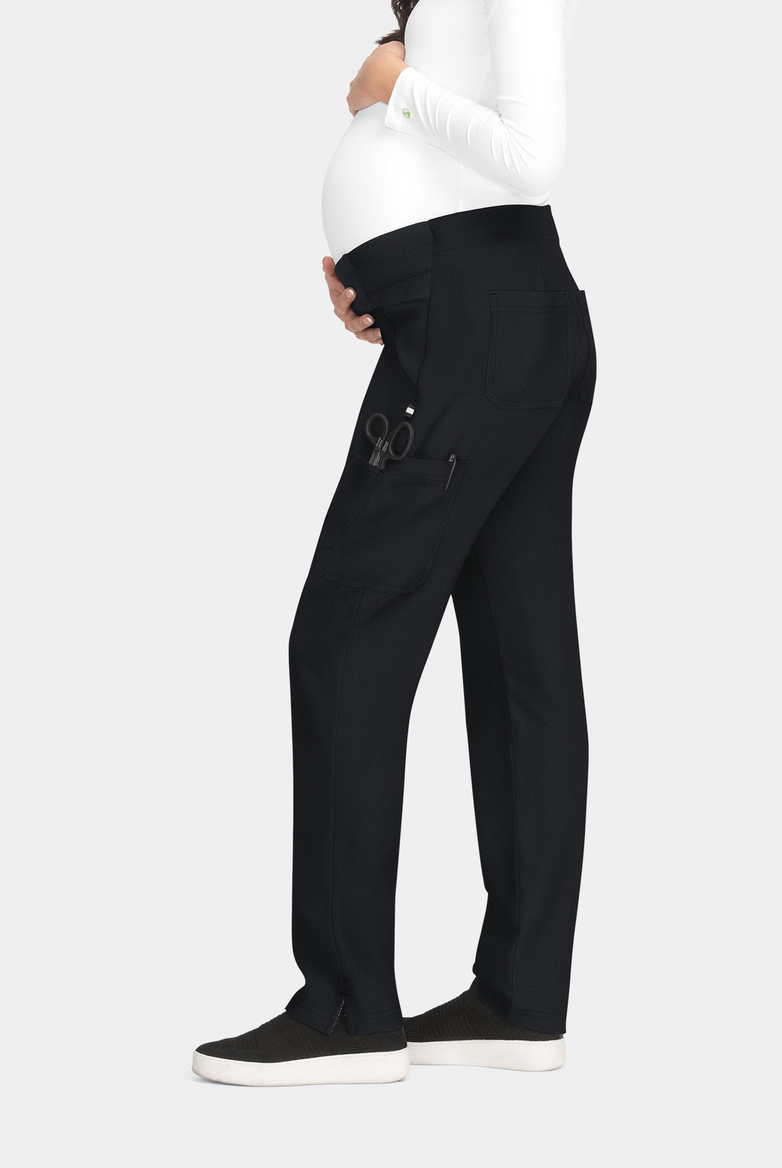Koi Next Gen On The Move Maternity Scrub Trousers - Black - side