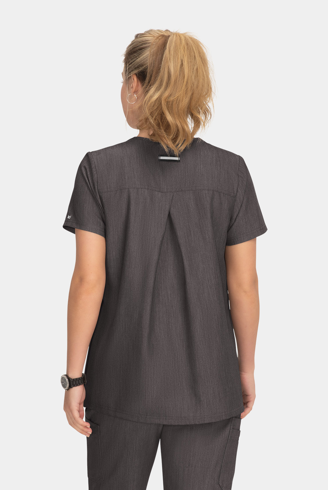 Koi Next Gen Onboard Maternity Scrub Top - Heather Grey