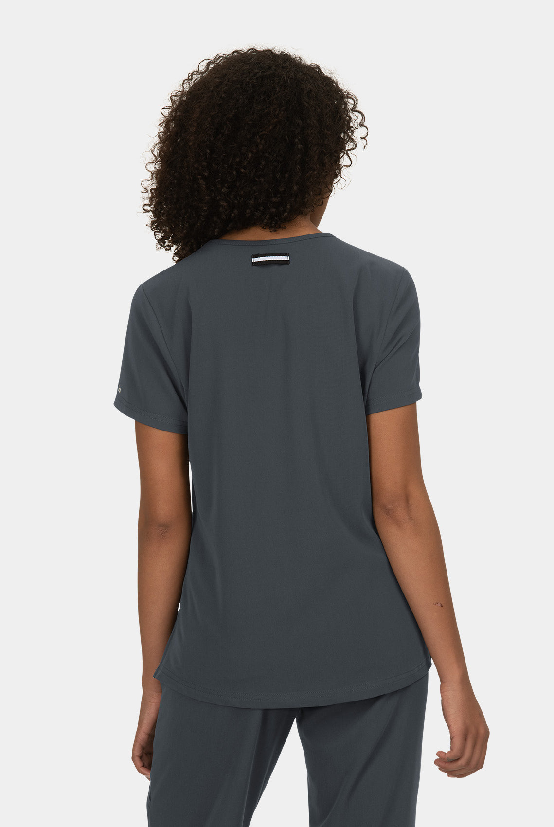 Koi Next Gen Ready To Work Scrub Top- Charcoal- Back