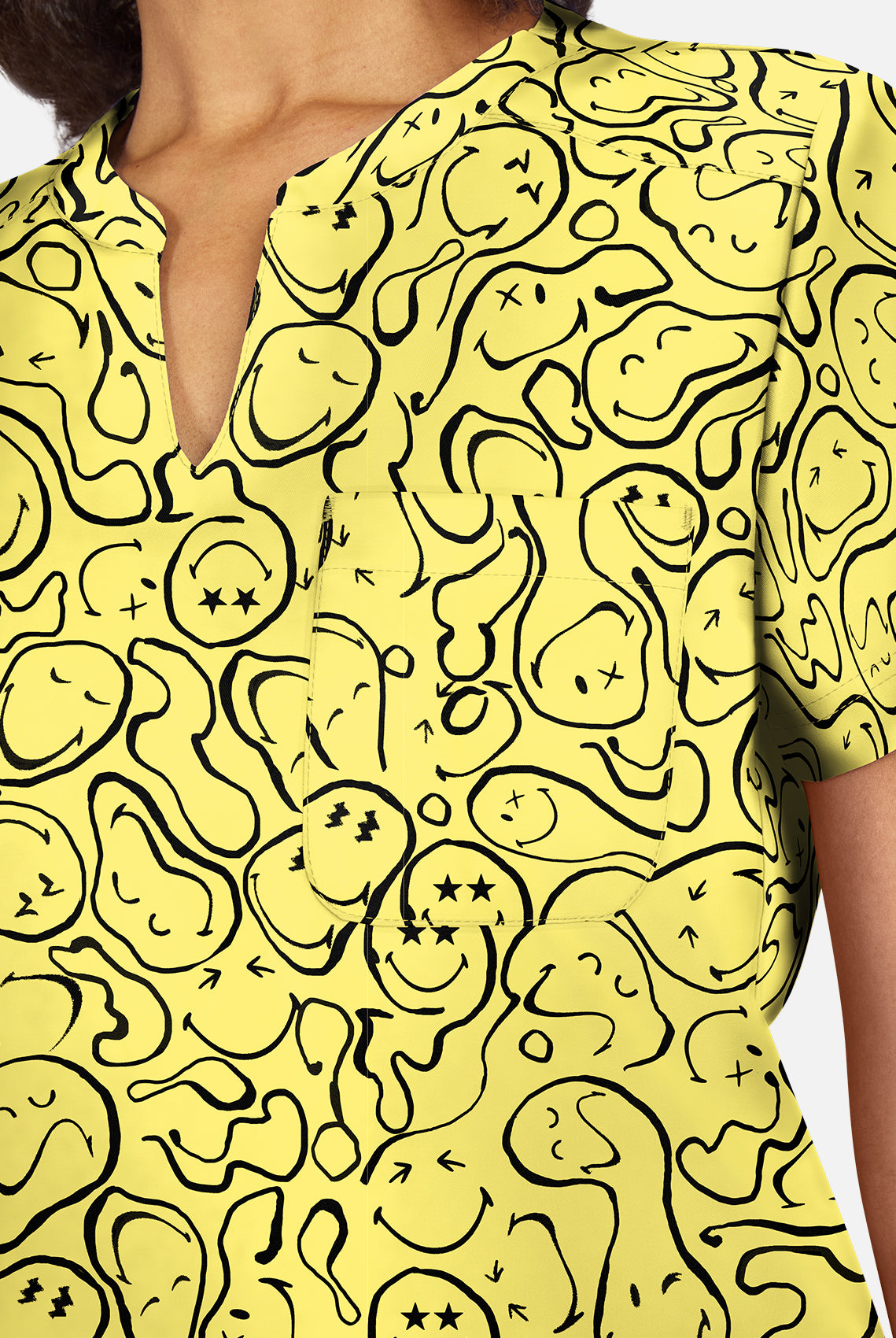 Koi Smiley World Amazed Scrub Top - Trippy Smiles