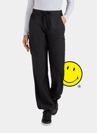 Koi Smiley World Jubilant Scrub Trousers - Black