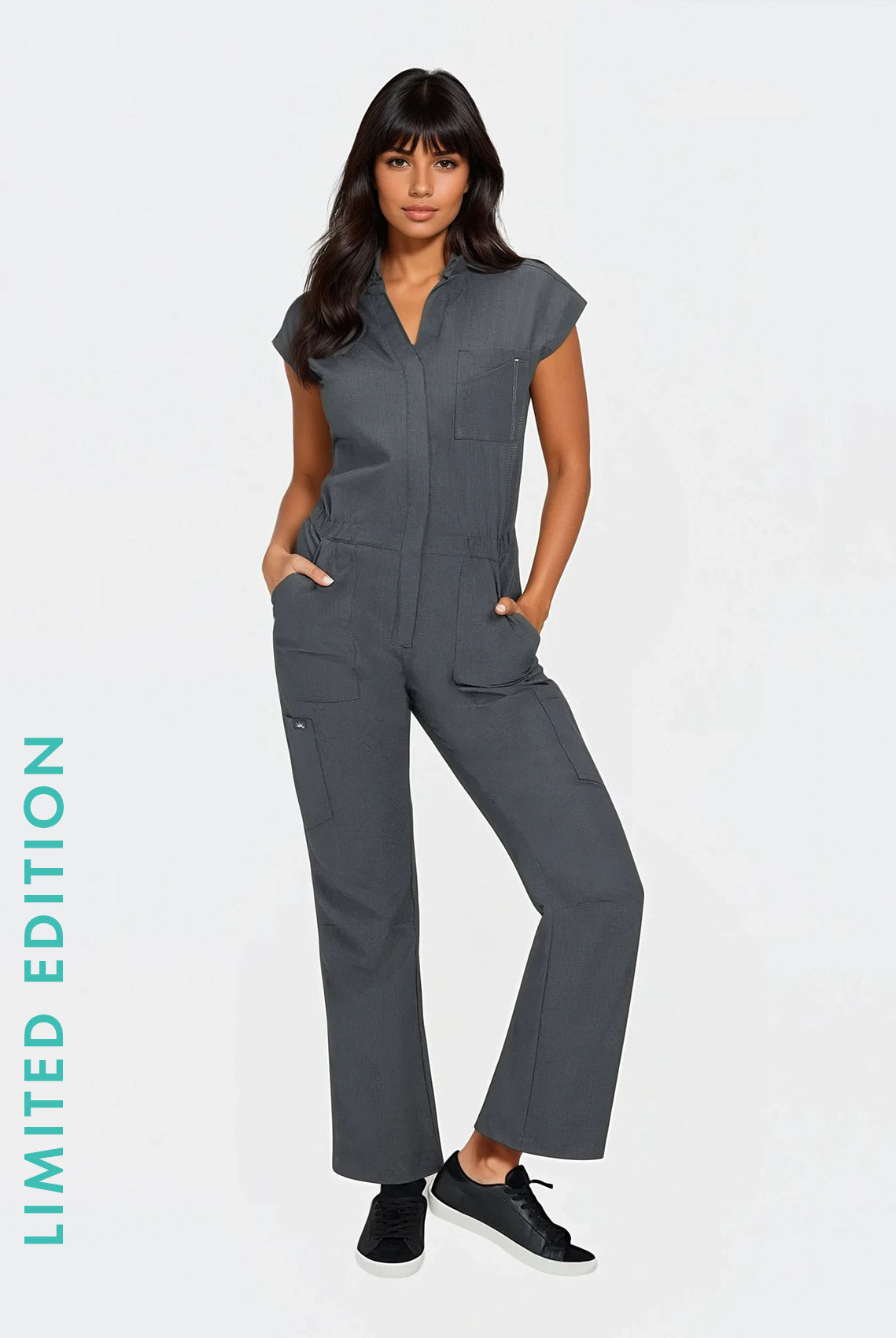 Koi Solis Anja Scrub Jumpsuit - Charcoal