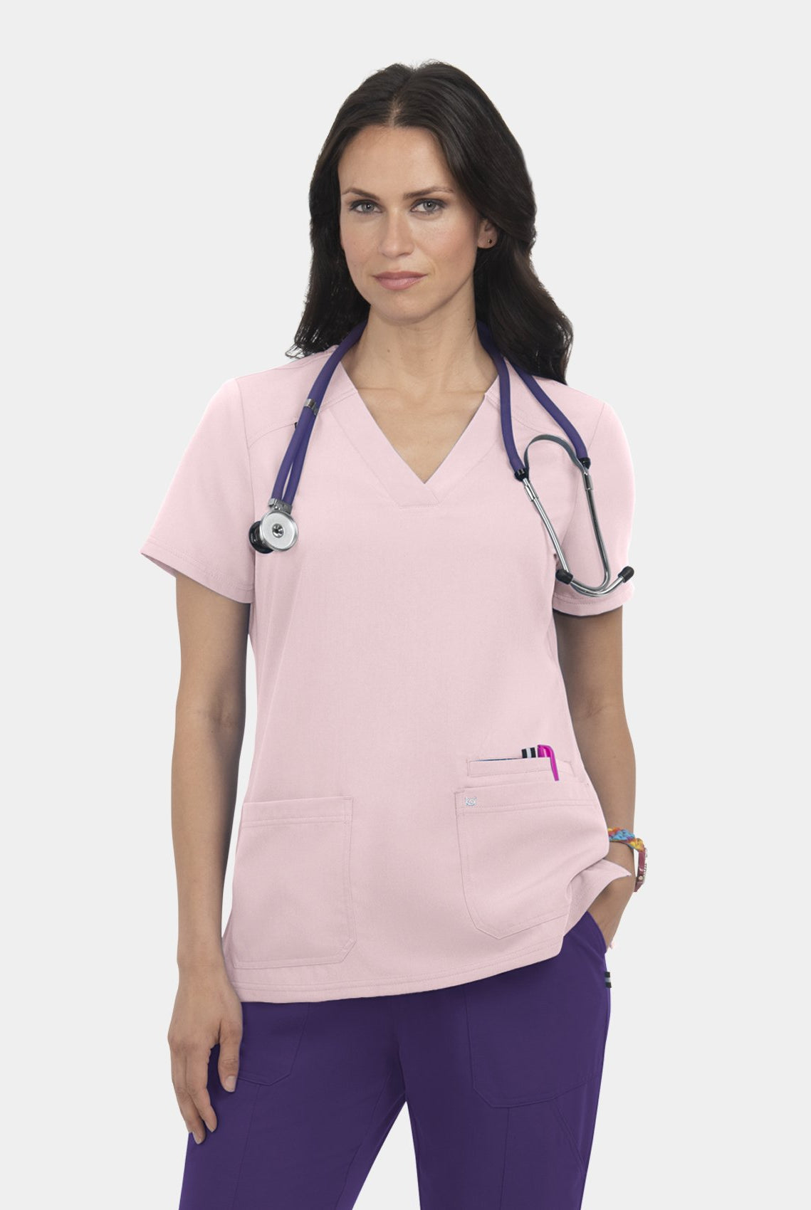 womens scrub top koi Next Gen Hustle And Heart Pink Dream