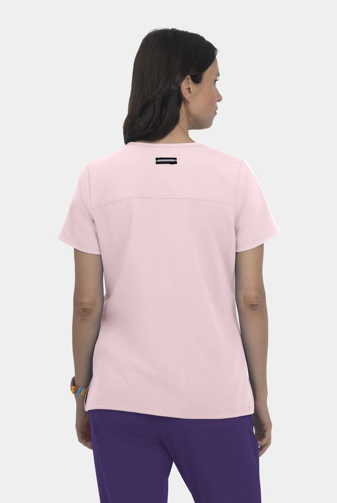 womens scrub top koi Next Gen Hustle And Heart Pink Dream front