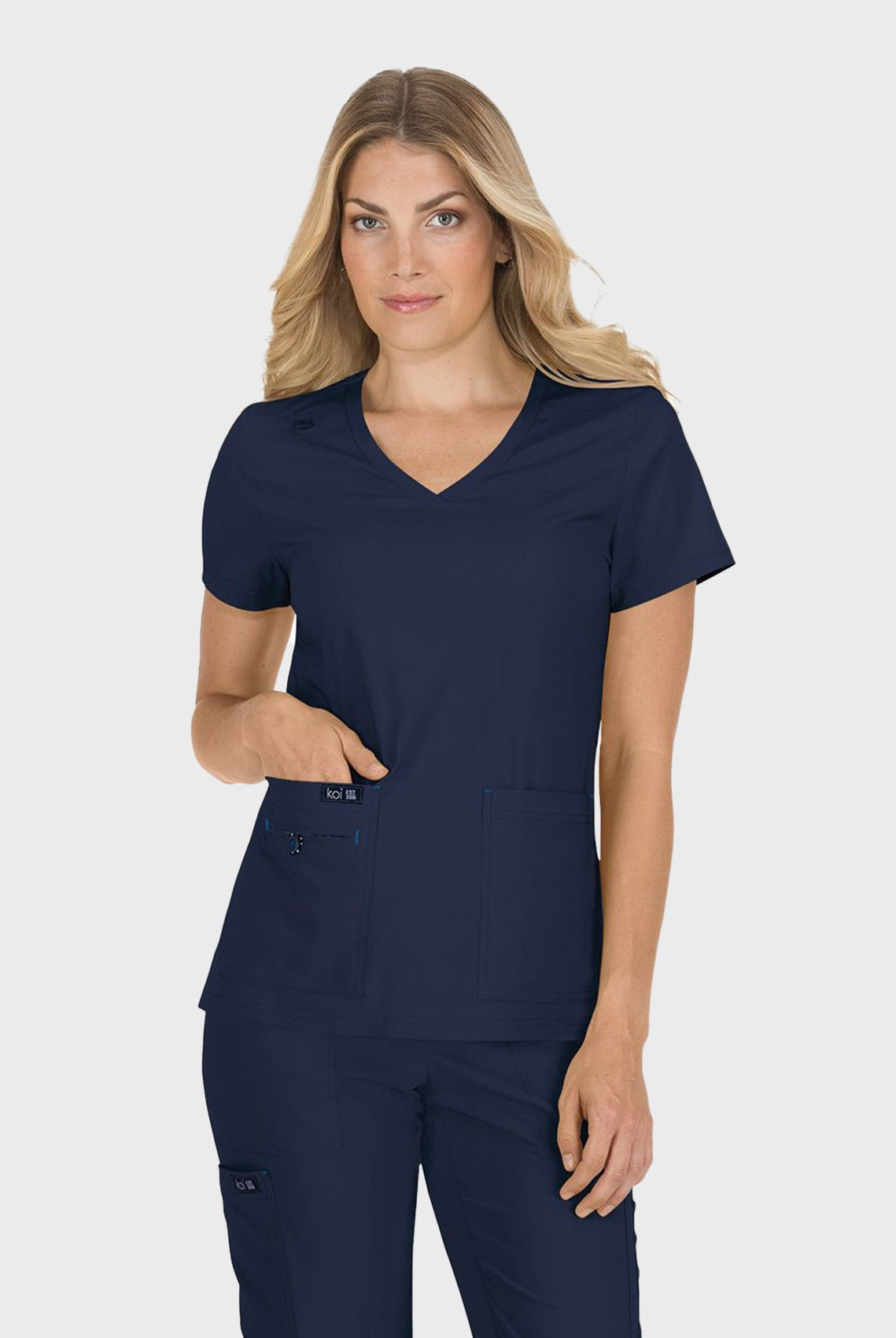 Koi Basics Becca Scrub Top - Navy