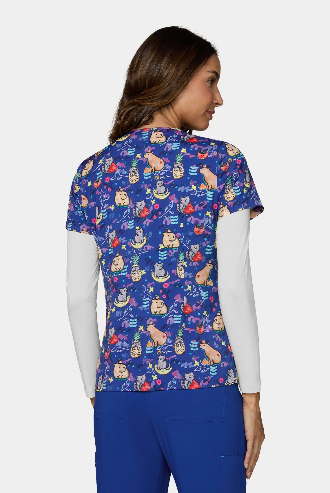 Women's Koi Basics Leslie Scrub top in Capybara