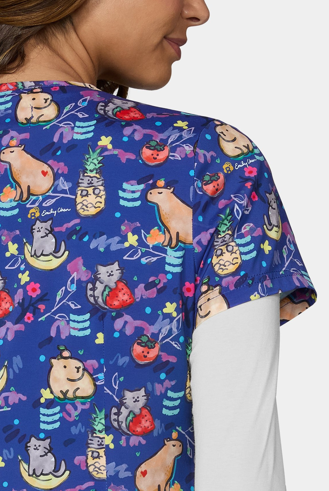 Women's Koi Basics Leslie Scrub top in Capybara