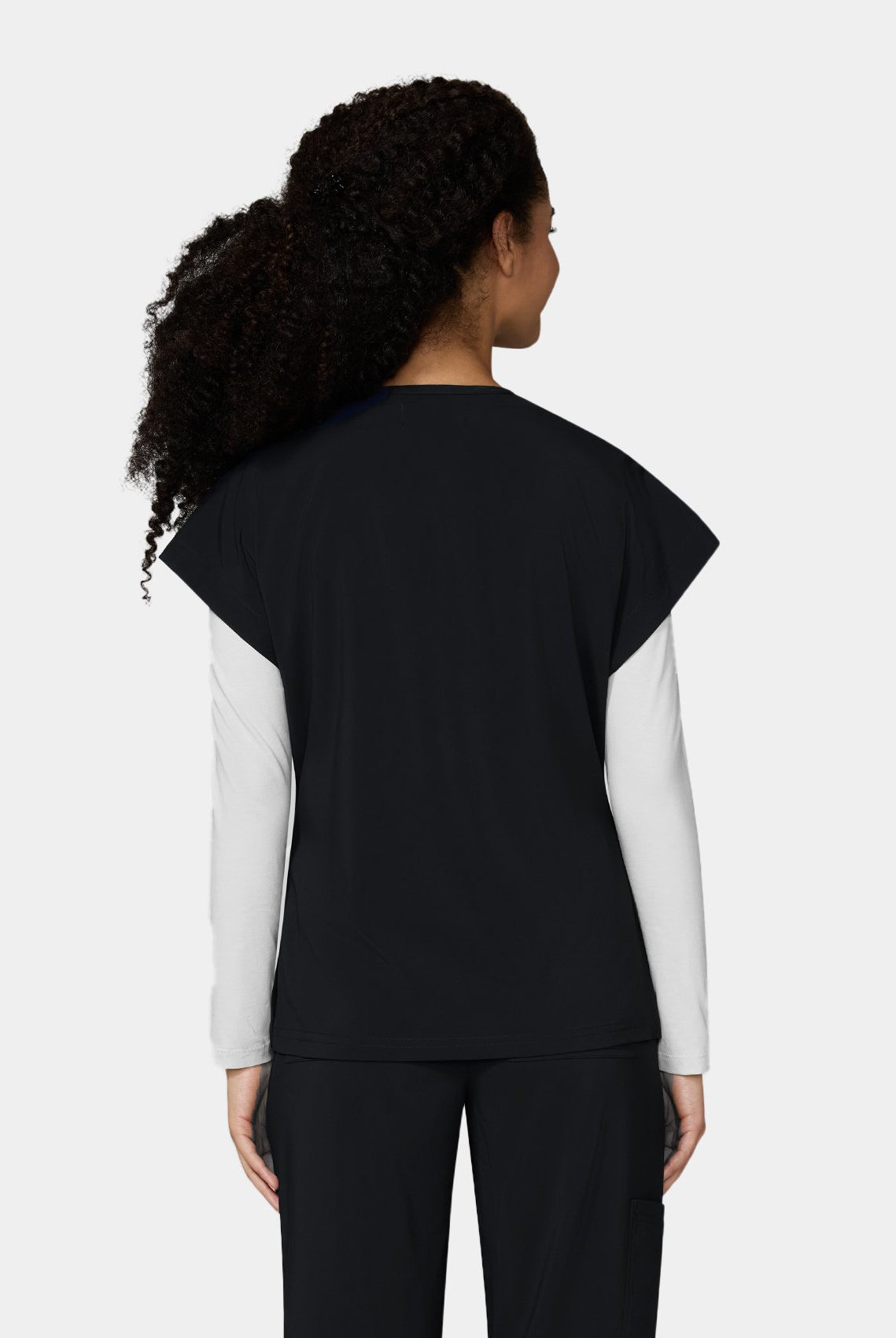 Women's Koi Basics Mckenna Scrub Top in Black