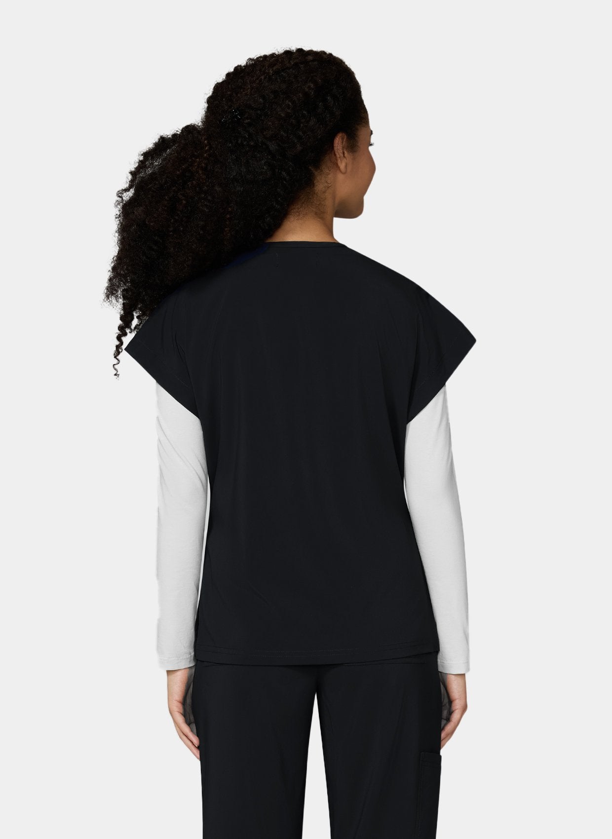 Women's Koi Basics Mckenna Scrub Top in Black