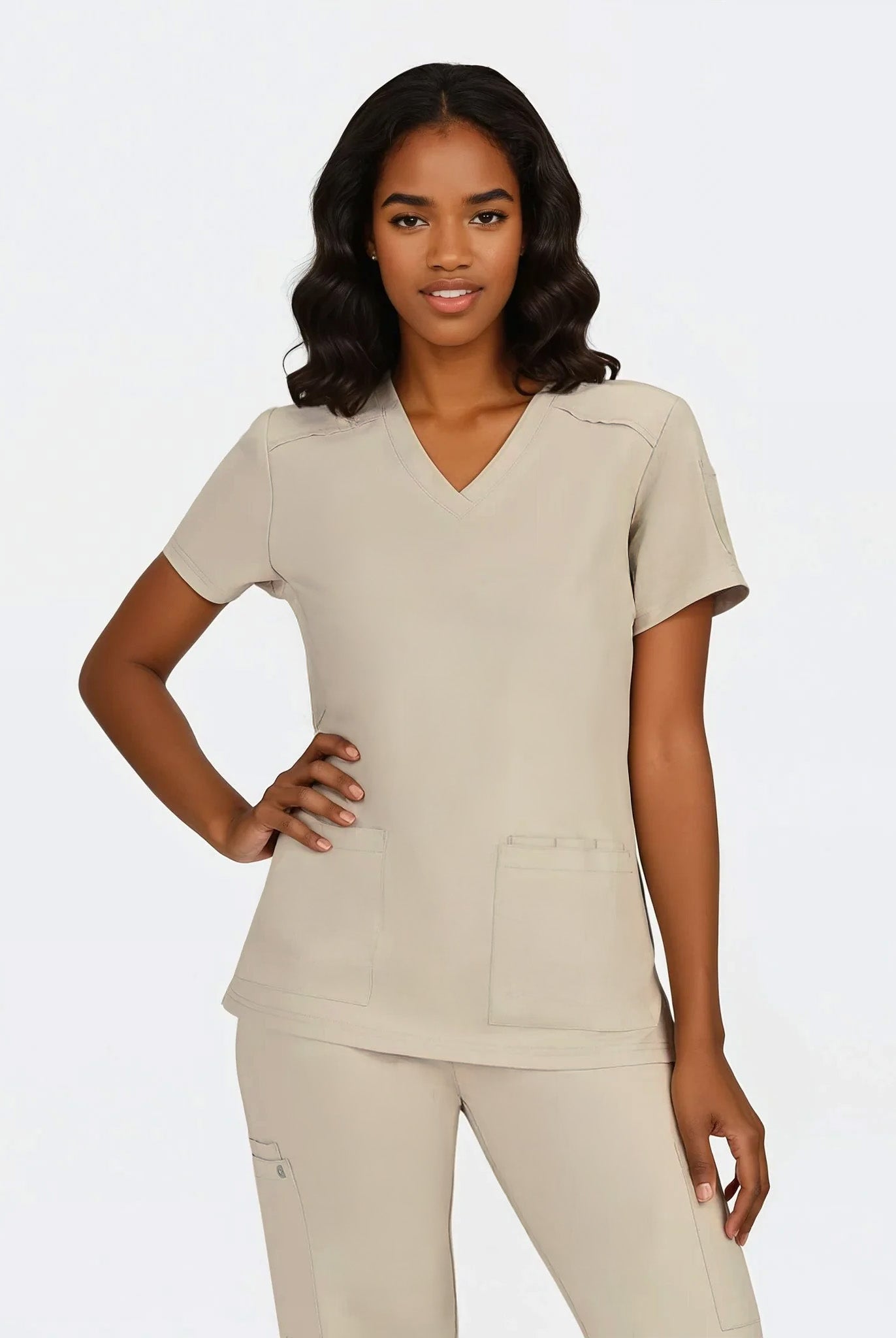 Koi Cureology Cardi Scrub Top - Khaki