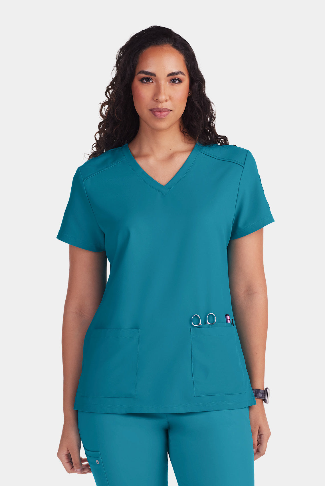 Koi Cureology Cardi Scrub Top - Teal