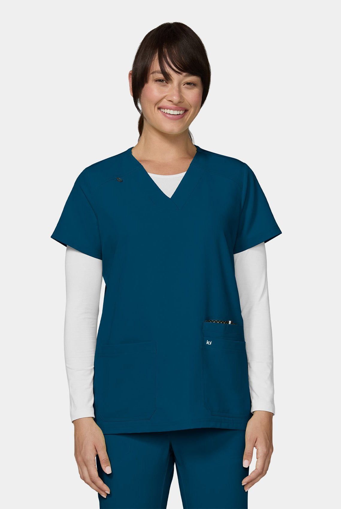 Koi Next Gen Hustle And Heart Scrub Top - Caribbean