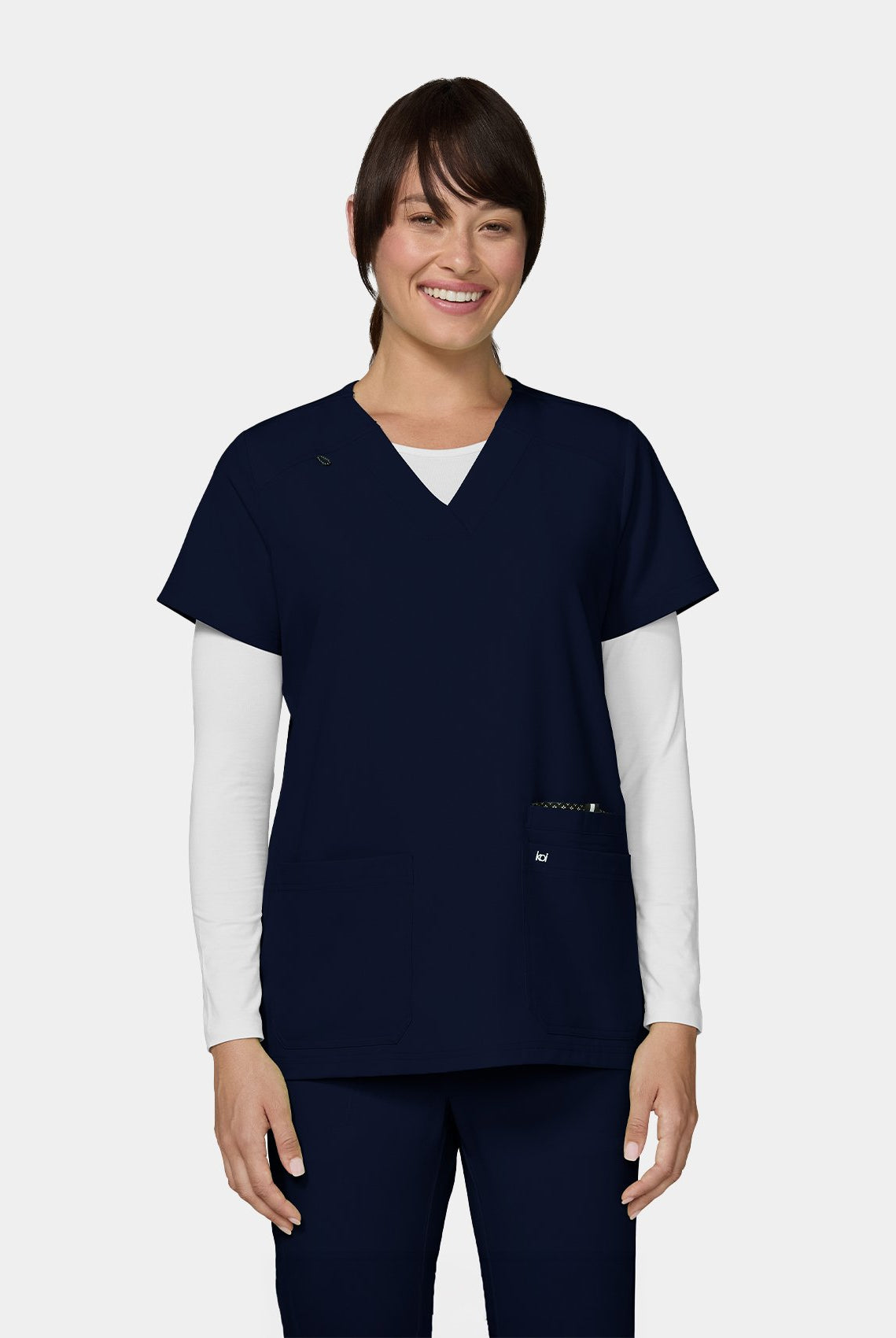 Koi Next Gen Hustle And Heart Scrub Top- navy