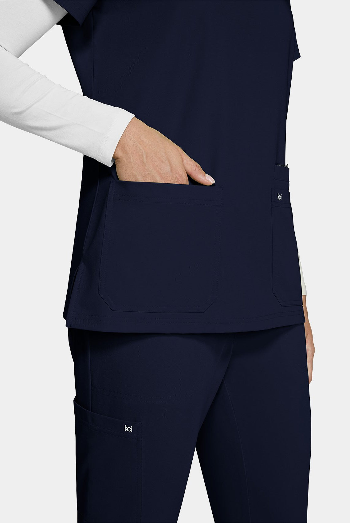 Koi Next Gen Hustle And Heart Scrub Top- navy