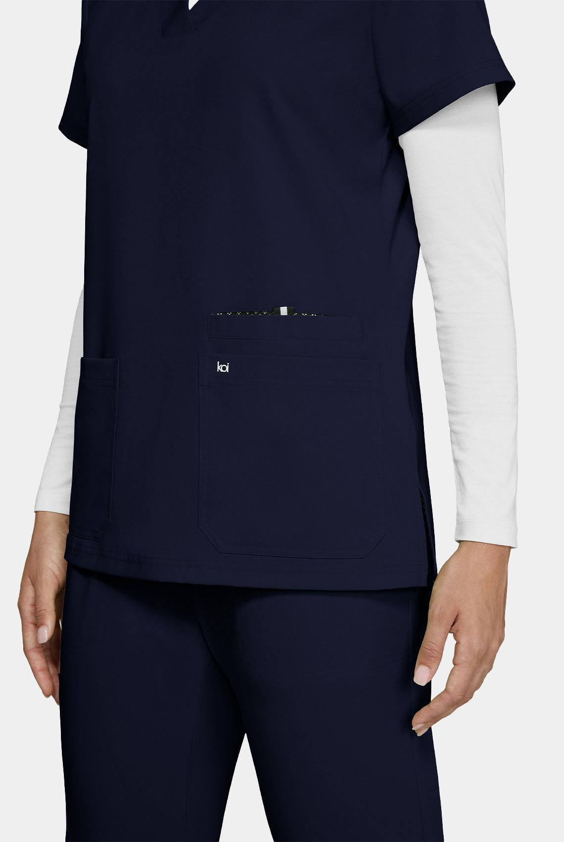 Koi Next Gen Hustle And Heart Scrub Top- navy