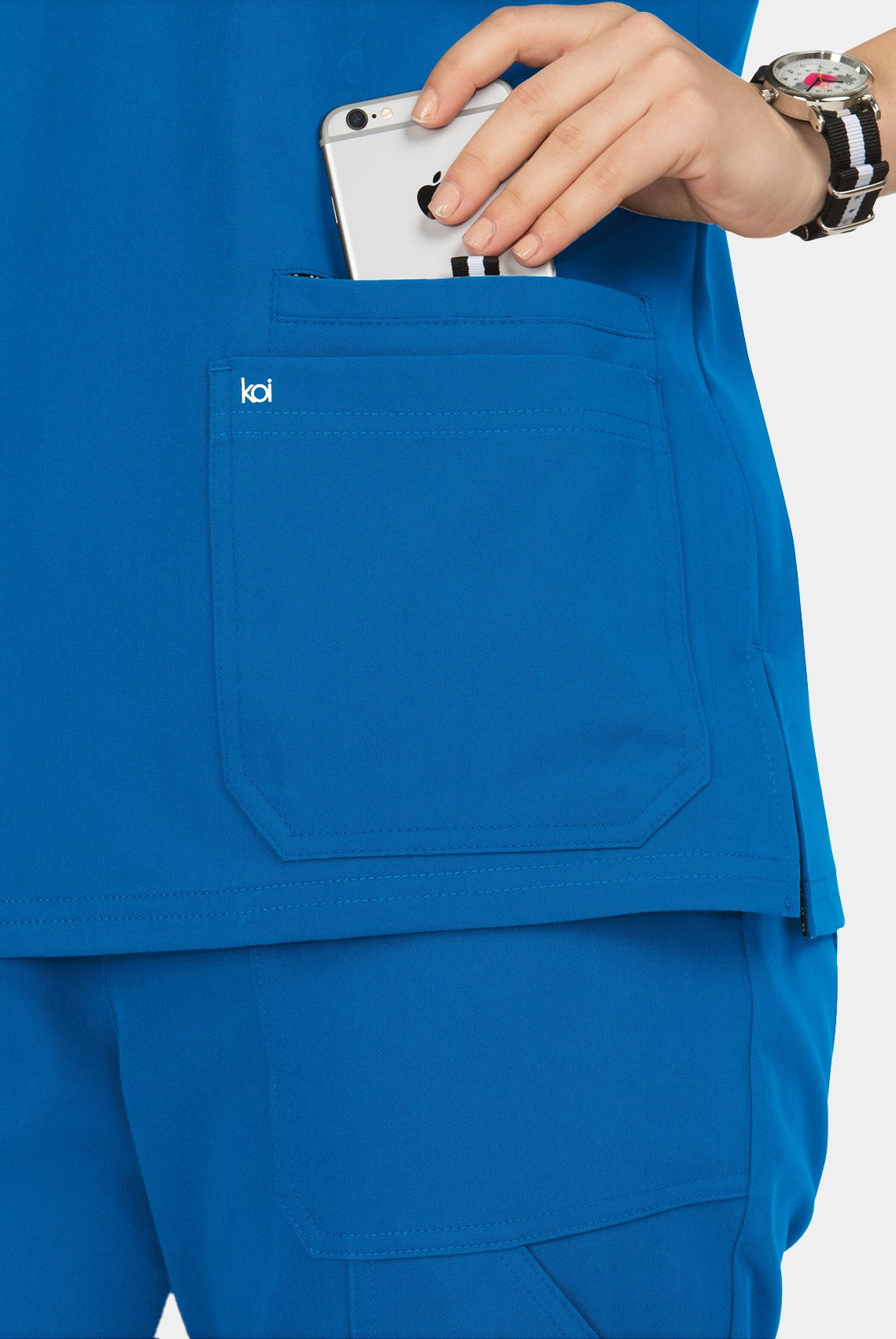 Koi Next Gen Hustle And Heart Scrub Top- royal