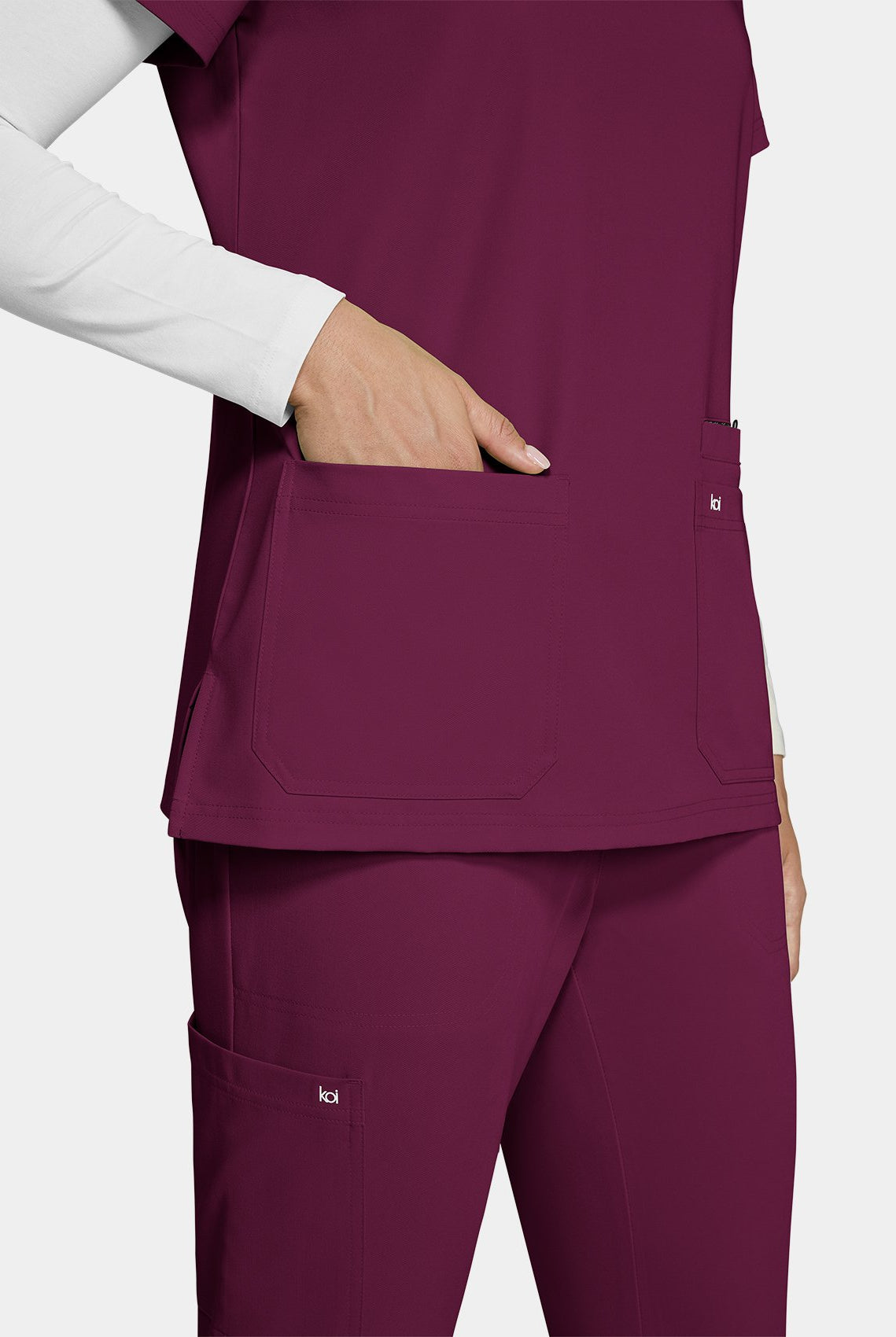 Koi Next Gen Hustle And Heart Scrub Top- wine
