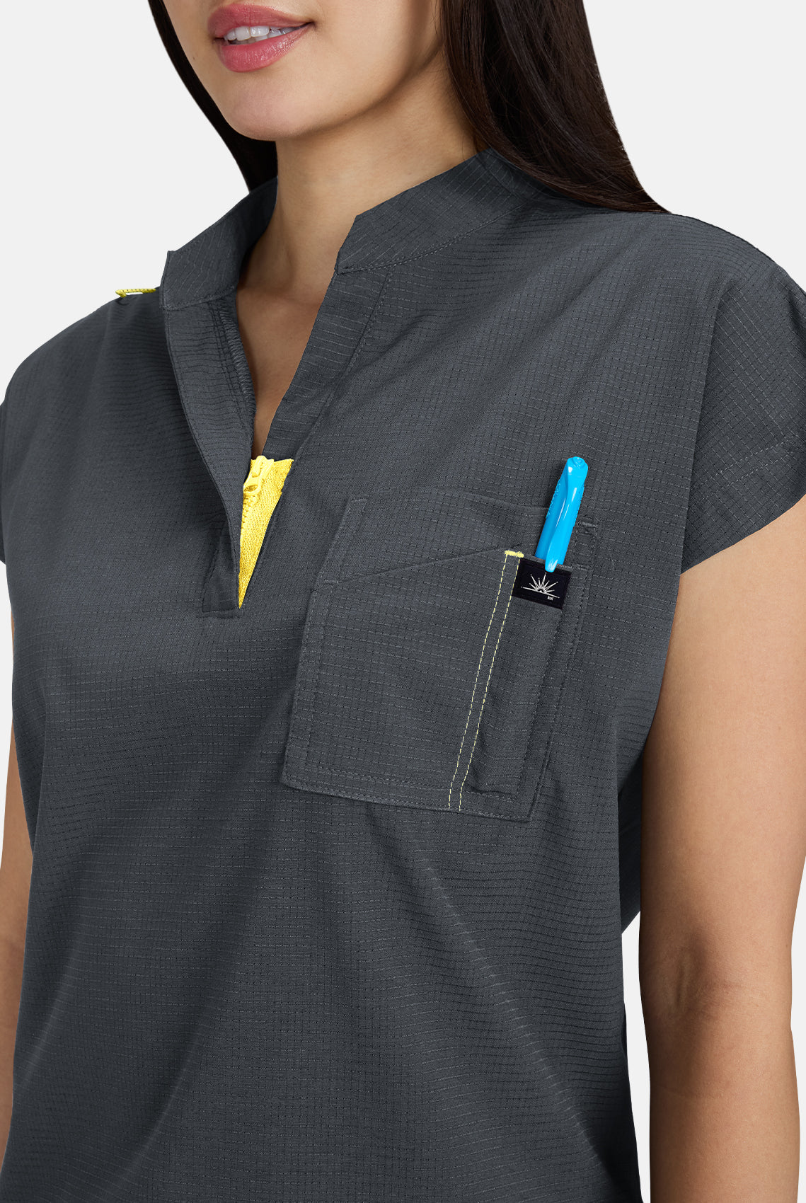 Koi Solis Catrin Scrub Top - Charcoal