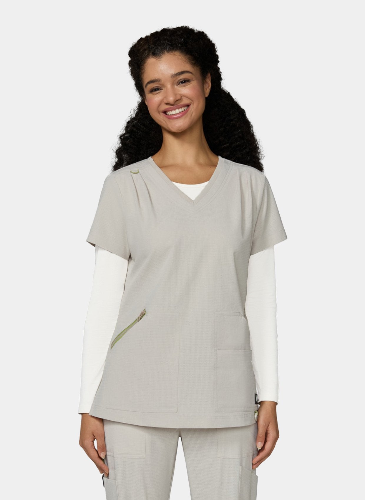 Women's Koi Solis Sari Scrub Top in Bone
