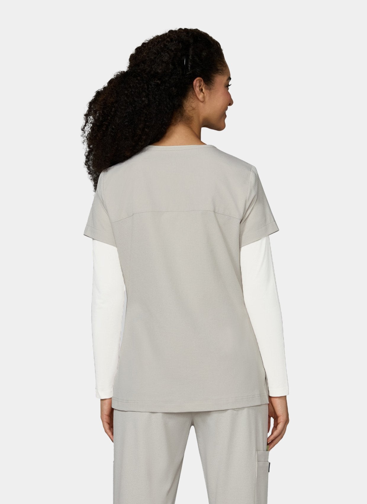 Women's Koi Solis Sari Scrub Top in Bone