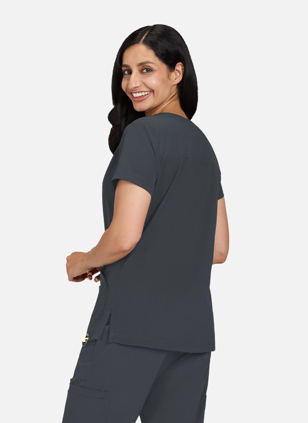 Koi Solis Sari Scrub Top - Charcoal