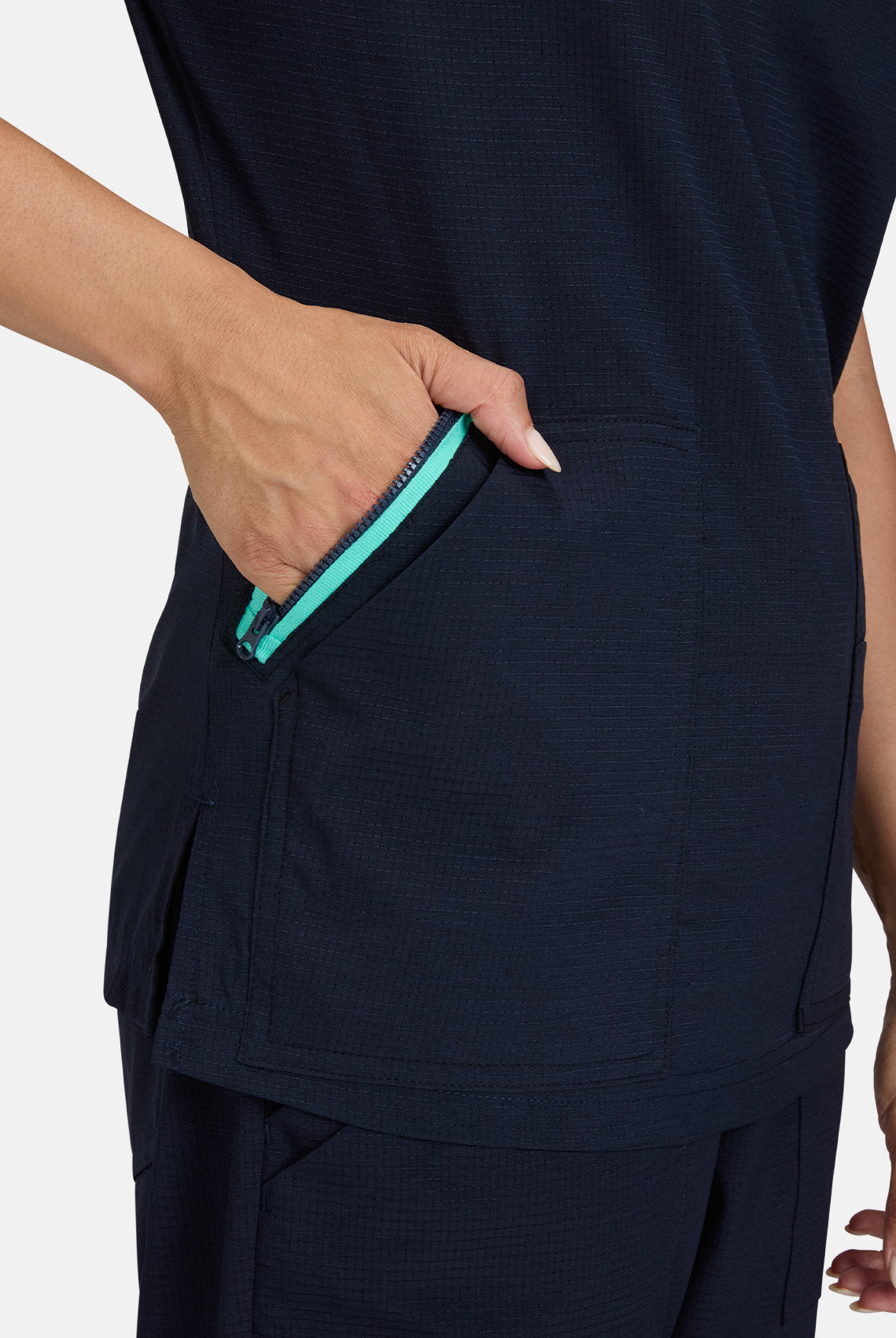 Koi Solis Sari Scrub Top - Navy