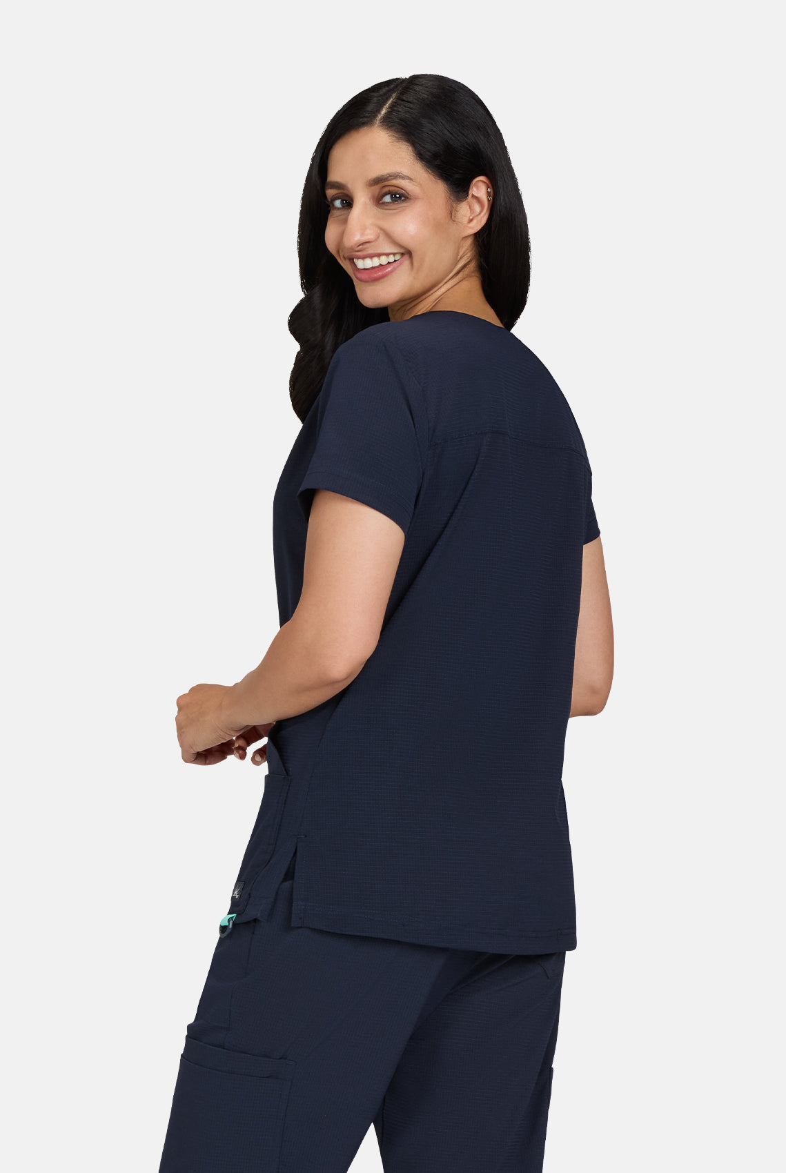 Koi Solis Sari Scrub Top - Navy