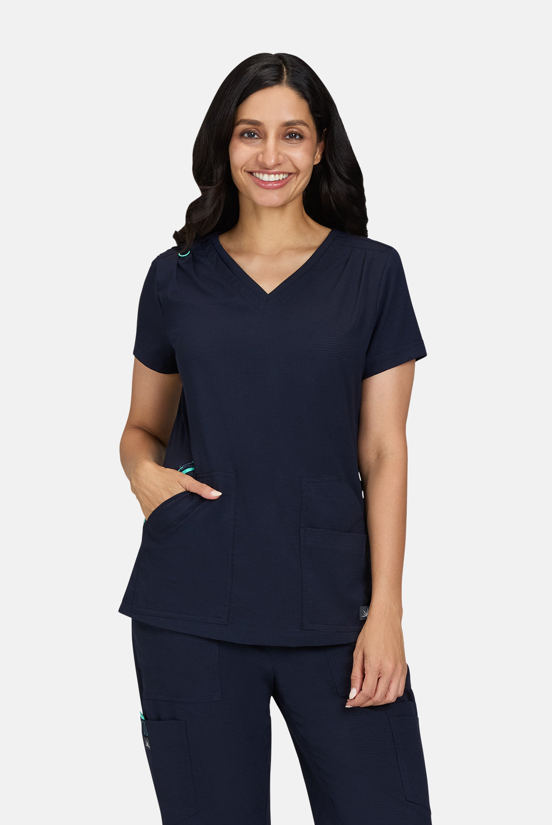 Koi Solis Sari Scrub Top - Navy