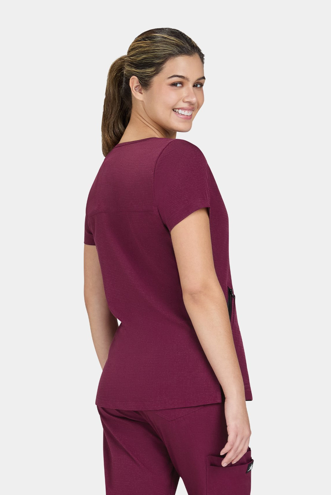Koi Solis Sari scrub top back