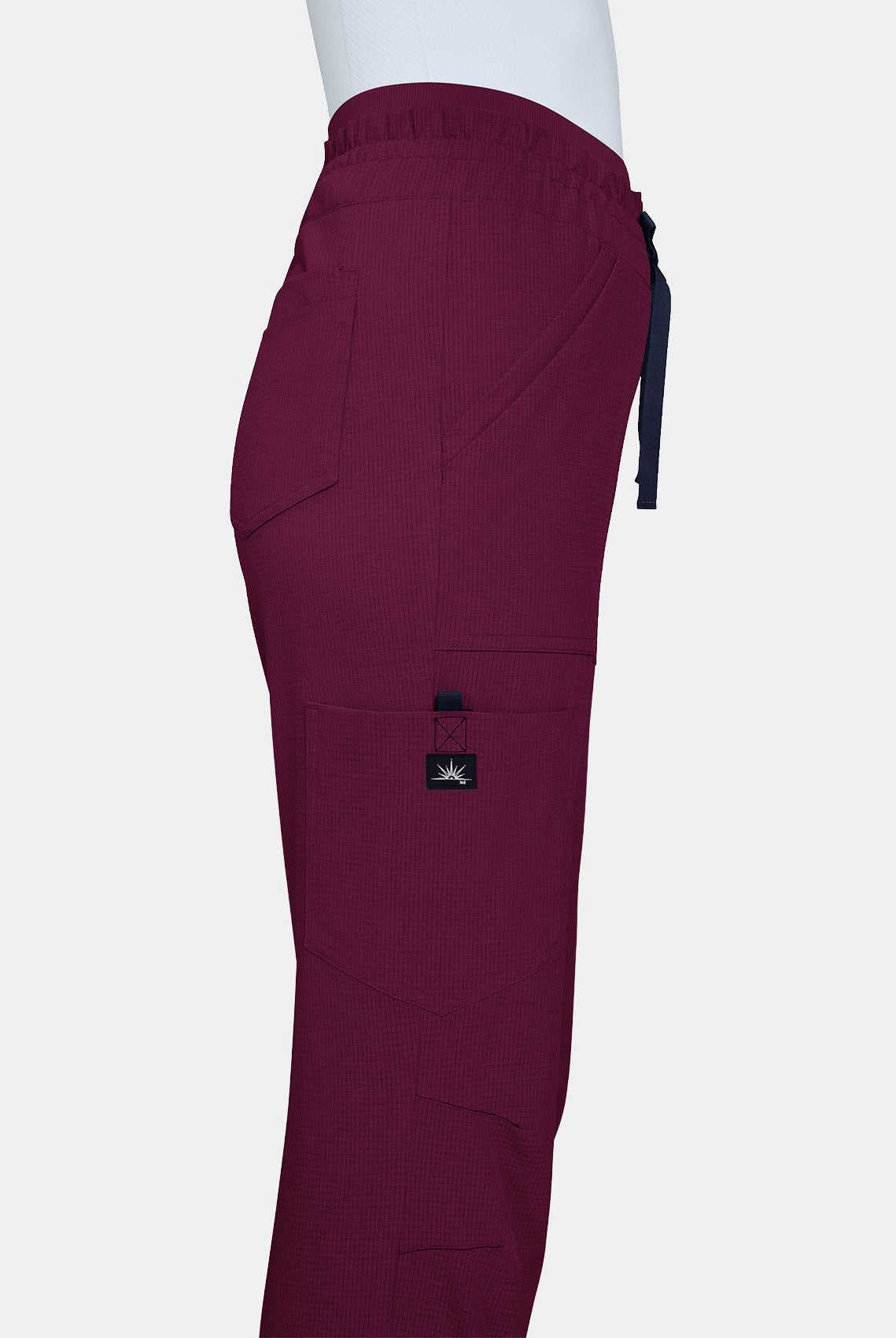 Koi Solis women's scrub trousers side image wine