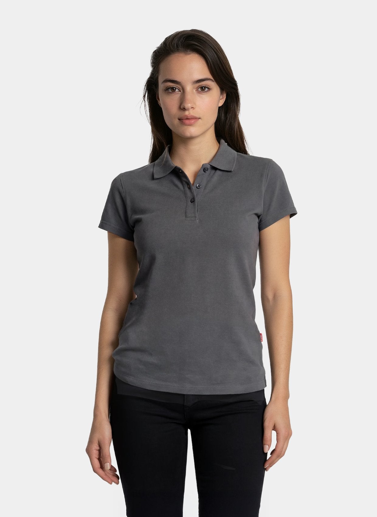 womens stretch polo shirt velilla grey