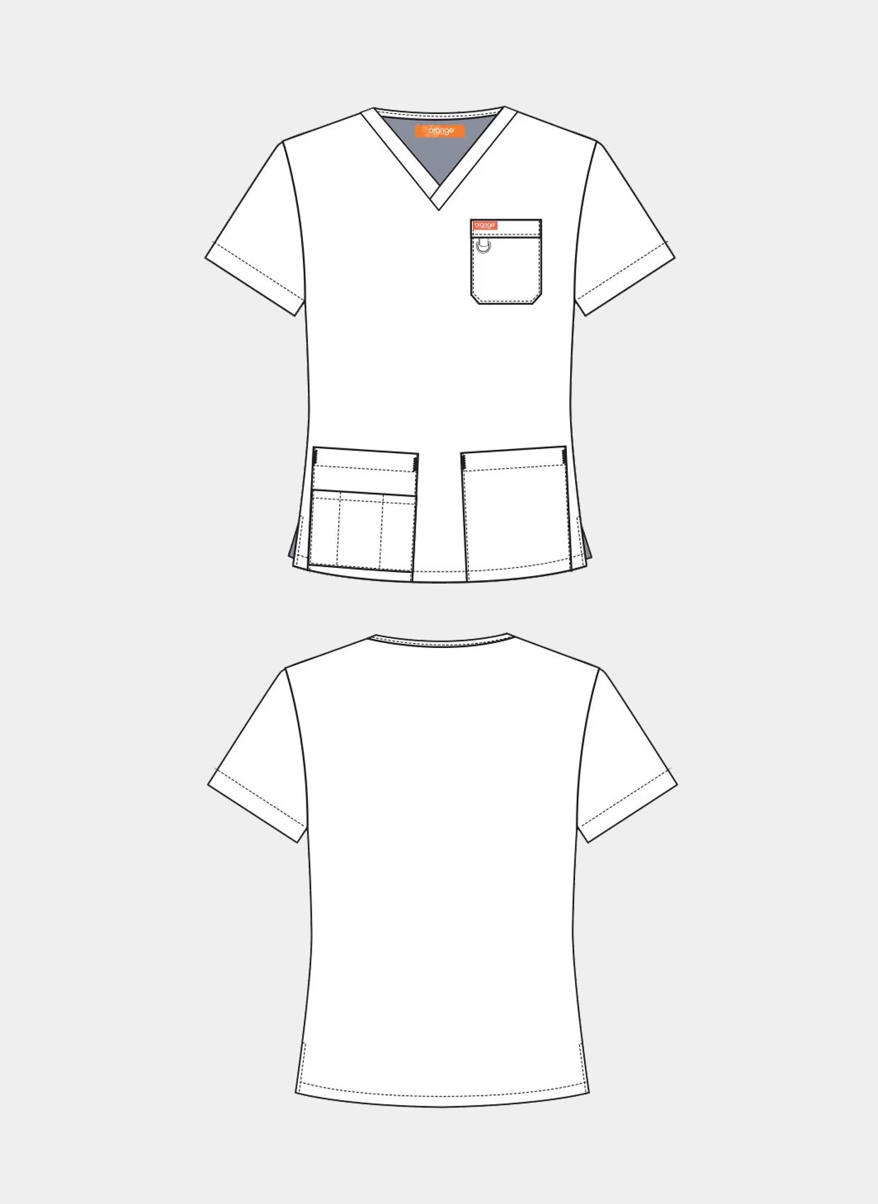 Orange Standard Balboa Scrub Top 
