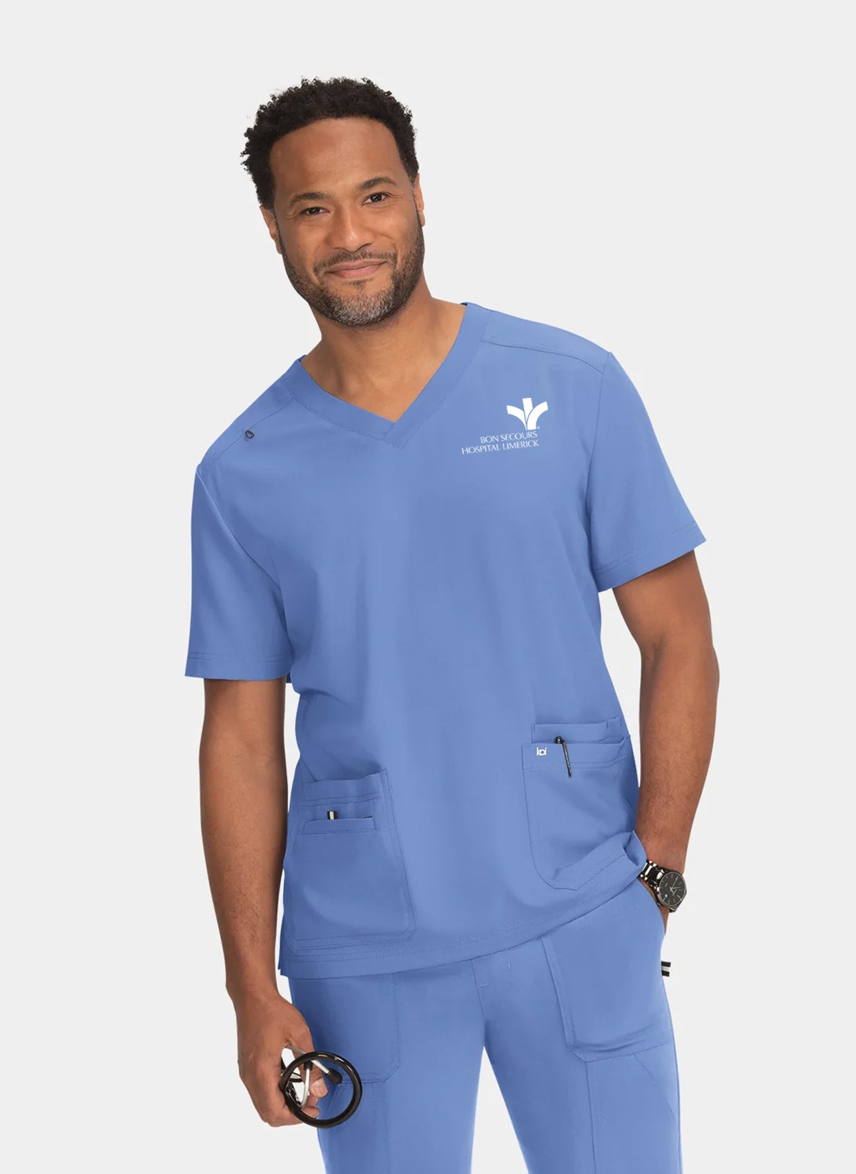 Men's Bon Secours Limerick - Koi Next Gen Free To Be Scrub Top - True Ceil
