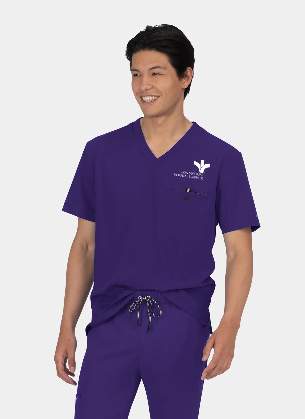 Men's Bon Secours Limerick - Koi Next Gen On Call Scrub Top - Grape
