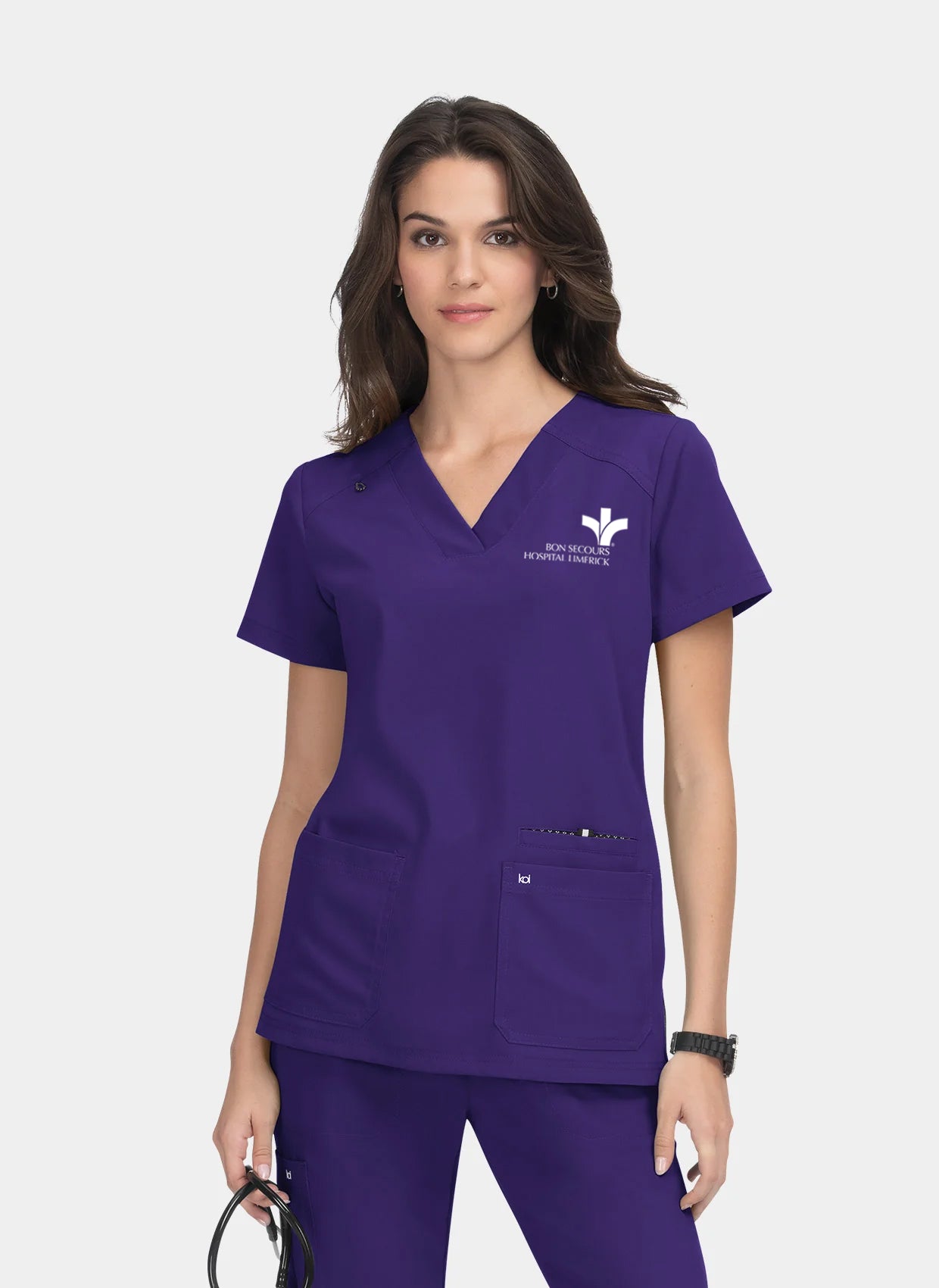 Women's Bon Secours Limerick - Koi Next Gen Hustle And Heart Scrub Top - Grape