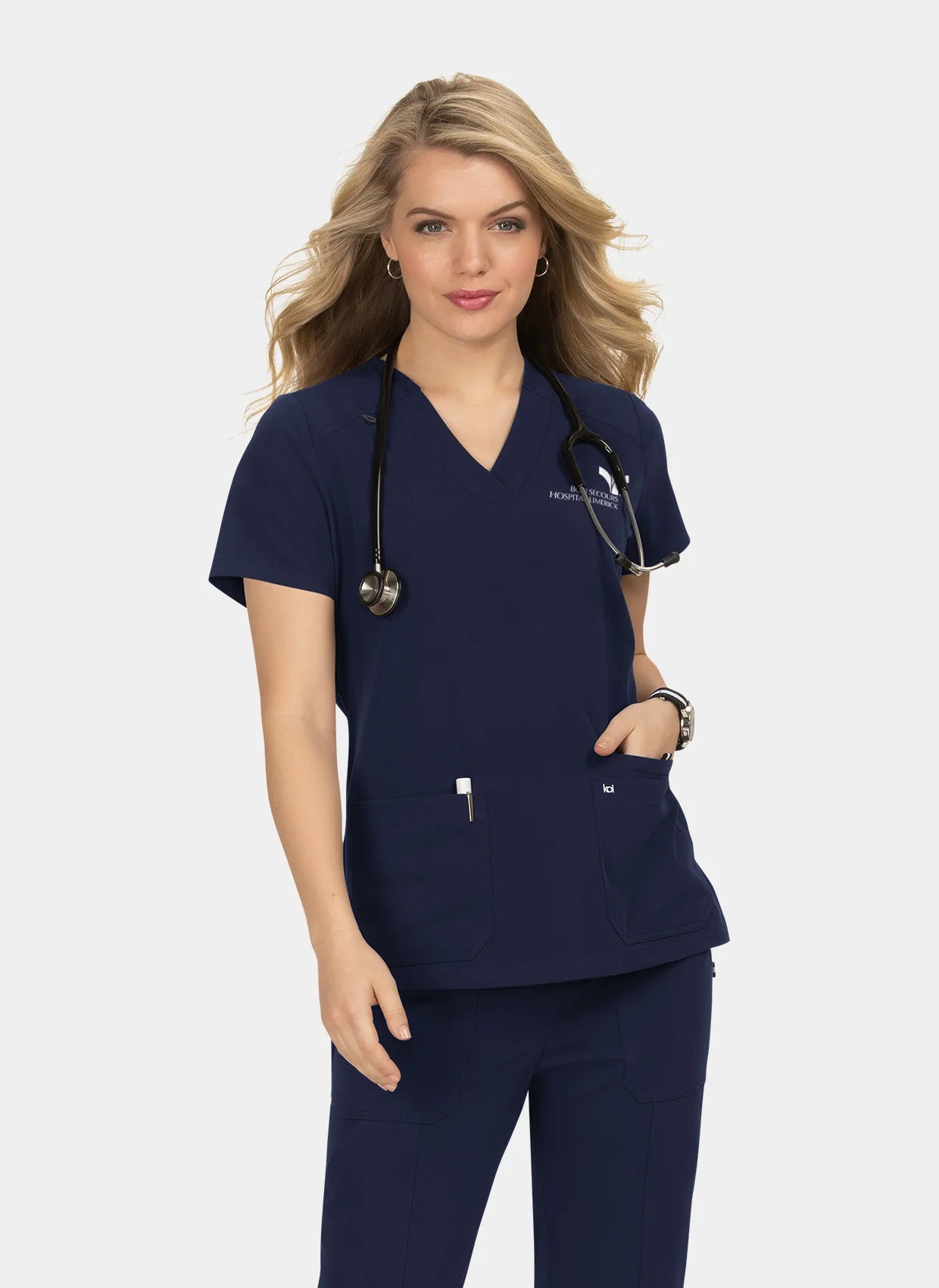Women's Bon Secours Limerick - Koi Next Gen Hustle And Heart Scrub Top - Navy