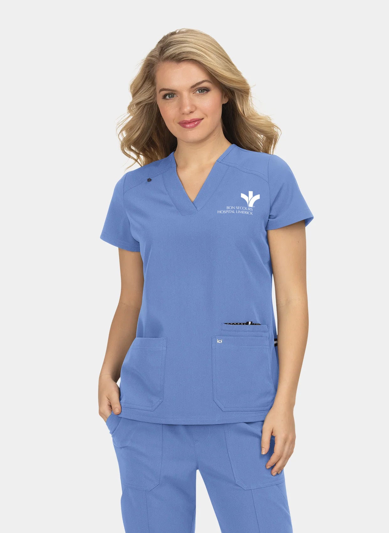 Women's Bon Secours Limerick - Koi Next Gen Hustle And Heart Scrub Top - True Ceil